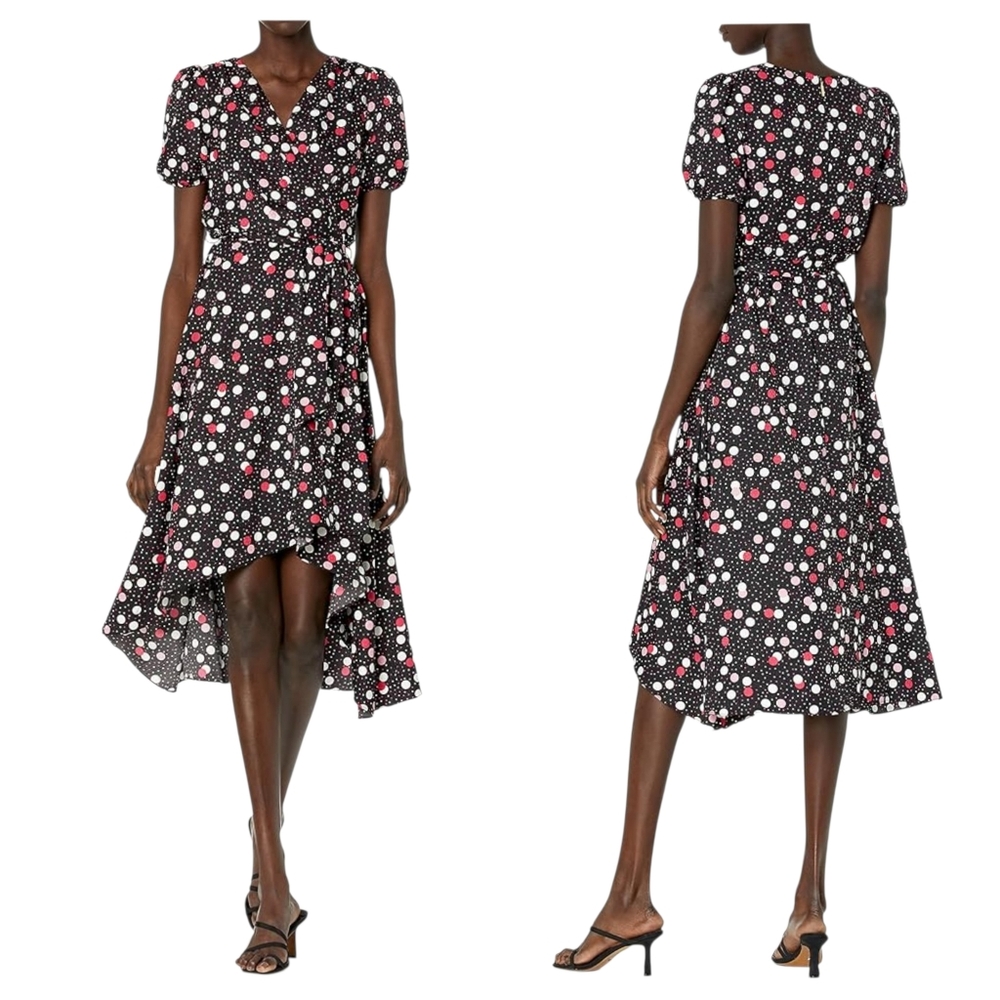 NWT Karl Lagerfeld Paris Jacquard Dot Flounce Dress
